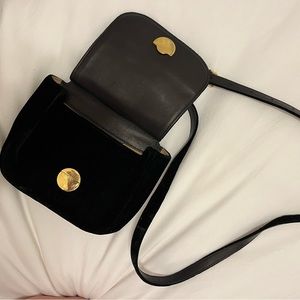 The Row Hunting 9 Saddle Bag Black Velvet